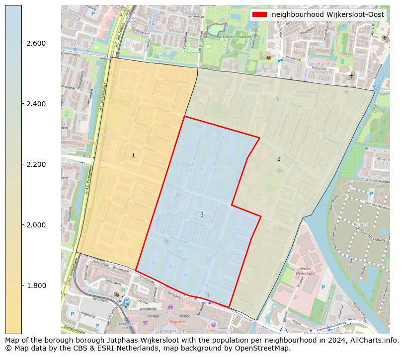 Image of the neighbourhood Wijkersloot-Oost at the map. This image is used as introduction to this page. This page shows a lot of information about the population in the neighbourhood Wijkersloot-Oost (such as the distribution by age groups of the residents, the composition of households, whether inhabitants are natives or Dutch with an immigration background, data about the houses (numbers, types, price development, use, type of property, ...) and more (car ownership, energy consumption, ...) based on open data from the Dutch Central Bureau of Statistics and various other sources!