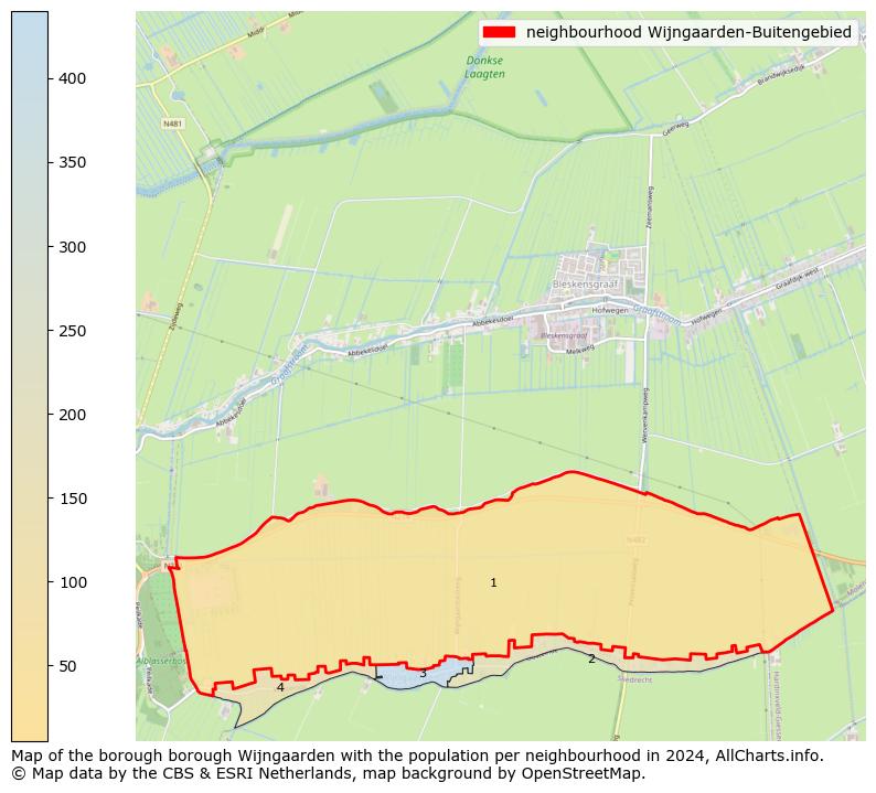 Image of the neighbourhood Wijngaarden-Buitengebied at the map. This image is used as introduction to this page. This page shows a lot of information about the population in the neighbourhood Wijngaarden-Buitengebied (such as the distribution by age groups of the residents, the composition of households, whether inhabitants are natives or Dutch with an immigration background, data about the houses (numbers, types, price development, use, type of property, ...) and more (car ownership, energy consumption, ...) based on open data from the Dutch Central Bureau of Statistics and various other sources!