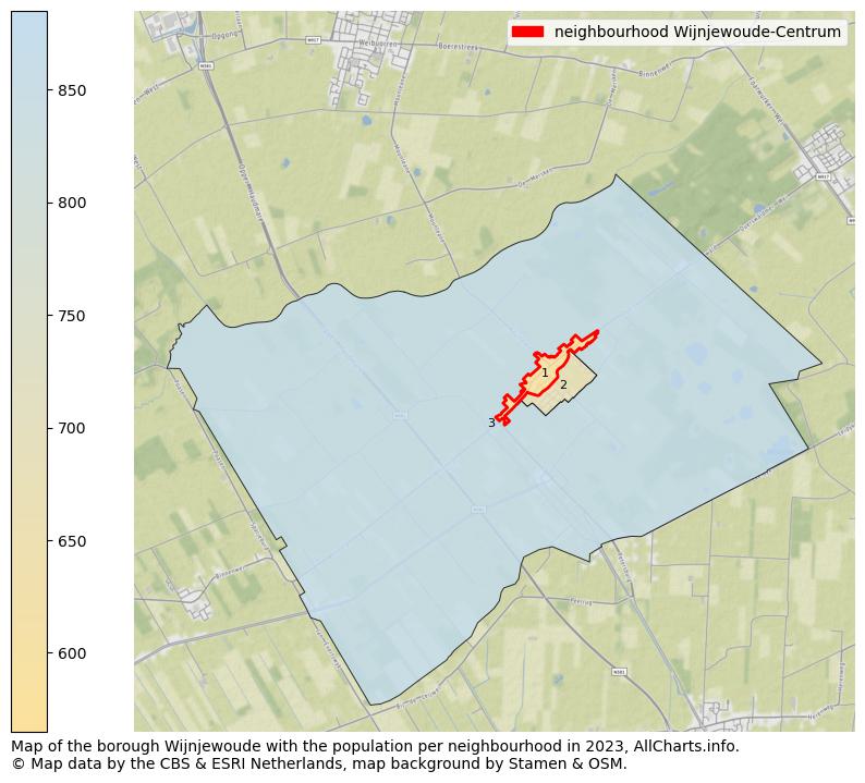 Map of the borough Wijnjewoude with the population per neighbourhood in 2023. This page shows a lot of information about residents (such as the distribution by age groups, family composition, gender, native or Dutch with an immigration background, ...), homes (numbers, types, price development, use, type of property, ...) and more (car ownership, energy consumption, ...) based on open data from the Dutch Central Bureau of Statistics and various other sources!