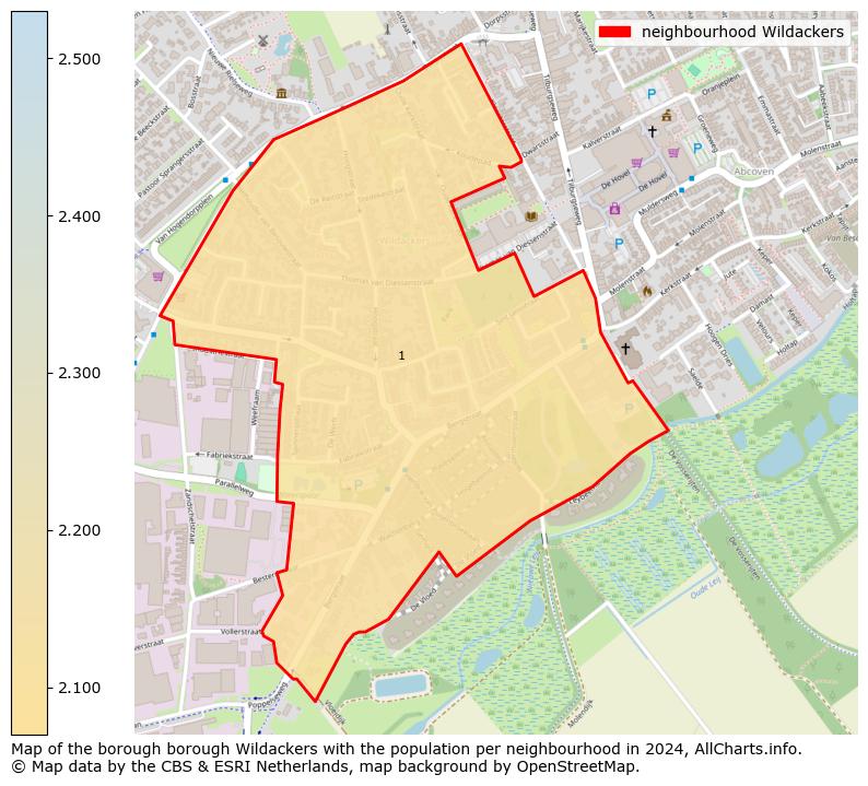 Image of the neighbourhood Wildackers at the map. This image is used as introduction to this page. This page shows a lot of information about the population in the neighbourhood Wildackers (such as the distribution by age groups of the residents, the composition of households, whether inhabitants are natives or Dutch with an immigration background, data about the houses (numbers, types, price development, use, type of property, ...) and more (car ownership, energy consumption, ...) based on open data from the Dutch Central Bureau of Statistics and various other sources!