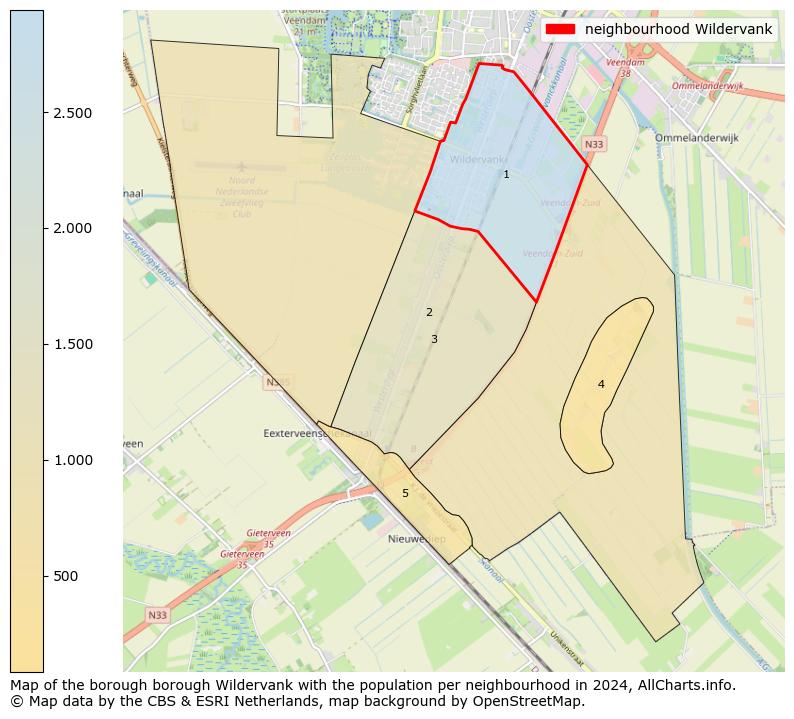 Image of the neighbourhood Wildervank at the map. This image is used as introduction to this page. This page shows a lot of information about the population in the neighbourhood Wildervank (such as the distribution by age groups of the residents, the composition of households, whether inhabitants are natives or Dutch with an immigration background, data about the houses (numbers, types, price development, use, type of property, ...) and more (car ownership, energy consumption, ...) based on open data from the Dutch Central Bureau of Statistics and various other sources!