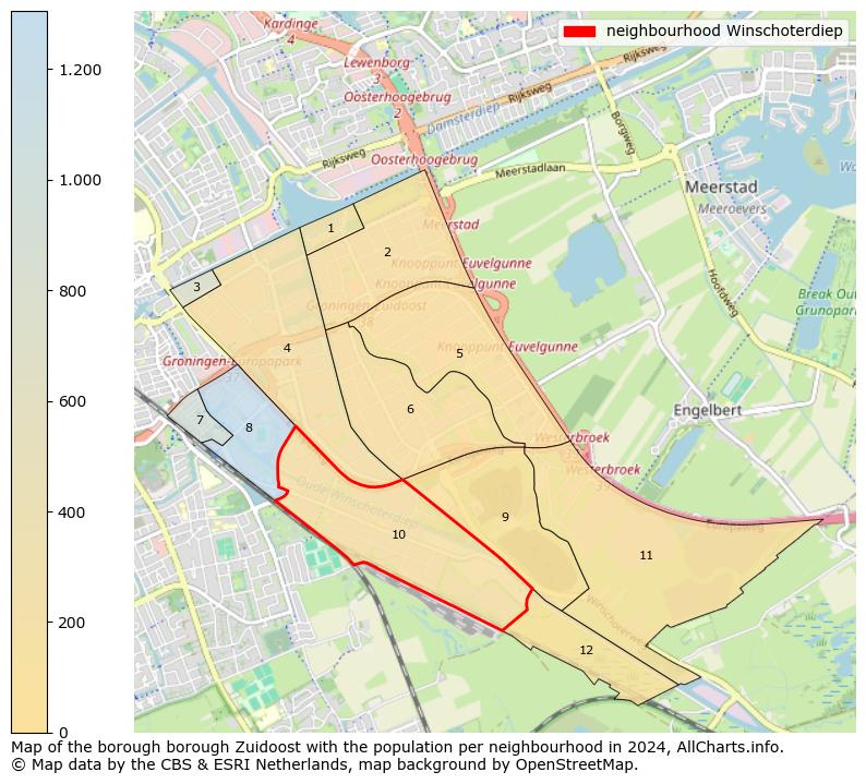 Image of the neighbourhood Winschoterdiep at the map. This image is used as introduction to this page. This page shows a lot of information about the population in the neighbourhood Winschoterdiep (such as the distribution by age groups of the residents, the composition of households, whether inhabitants are natives or Dutch with an immigration background, data about the houses (numbers, types, price development, use, type of property, ...) and more (car ownership, energy consumption, ...) based on open data from the Dutch Central Bureau of Statistics and various other sources!