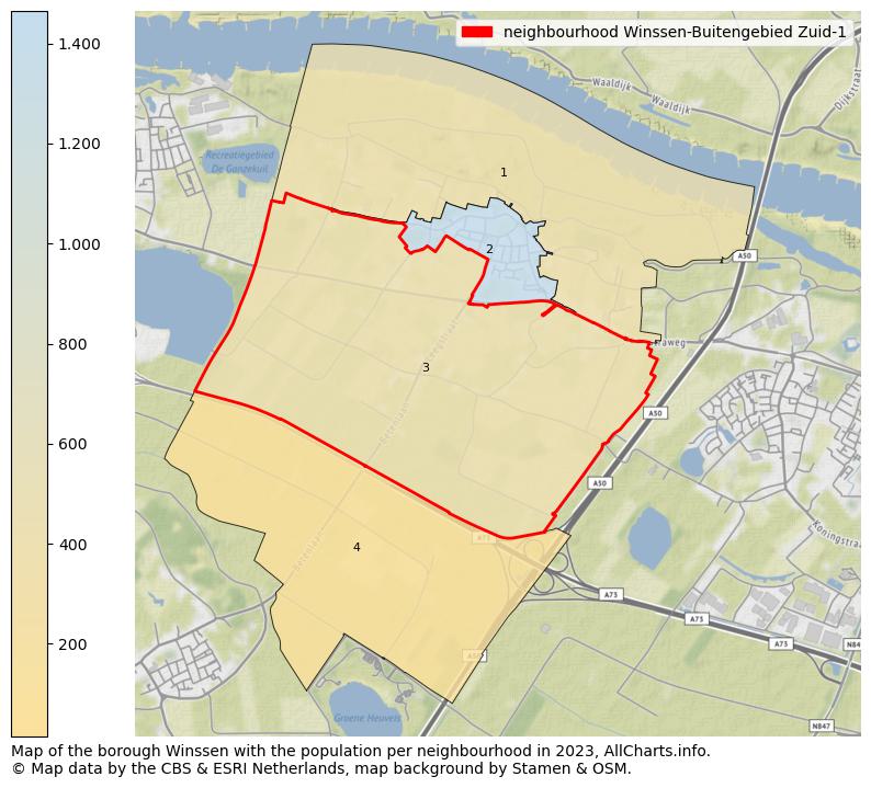 Map of the borough Winssen with the population per neighbourhood in 2023. This page shows a lot of information about residents (such as the distribution by age groups, family composition, gender, native or Dutch with an immigration background, ...), homes (numbers, types, price development, use, type of property, ...) and more (car ownership, energy consumption, ...) based on open data from the Dutch Central Bureau of Statistics and various other sources!