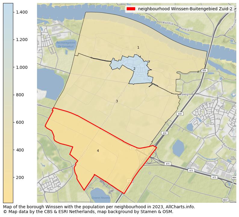 Map of the borough Winssen with the population per neighbourhood in 2023. This page shows a lot of information about residents (such as the distribution by age groups, family composition, gender, native or Dutch with an immigration background, ...), homes (numbers, types, price development, use, type of property, ...) and more (car ownership, energy consumption, ...) based on open data from the Dutch Central Bureau of Statistics and various other sources!