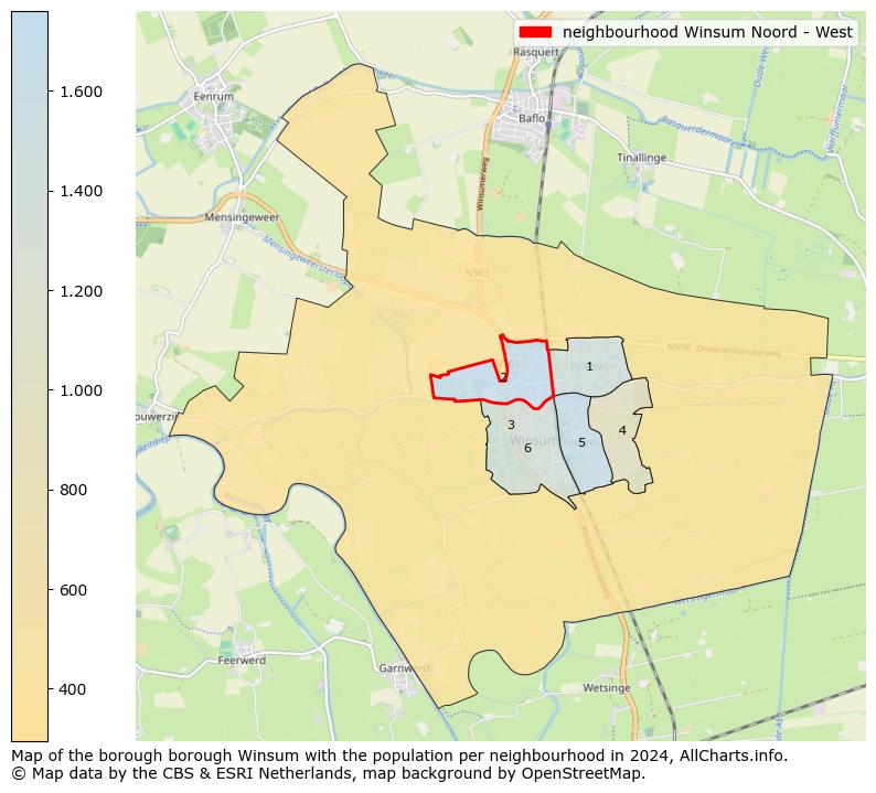 Image of the neighbourhood Winsum Noord - West at the map. This image is used as introduction to this page. This page shows a lot of information about the population in the neighbourhood Winsum Noord - West (such as the distribution by age groups of the residents, the composition of households, whether inhabitants are natives or Dutch with an immigration background, data about the houses (numbers, types, price development, use, type of property, ...) and more (car ownership, energy consumption, ...) based on open data from the Dutch Central Bureau of Statistics and various other sources!