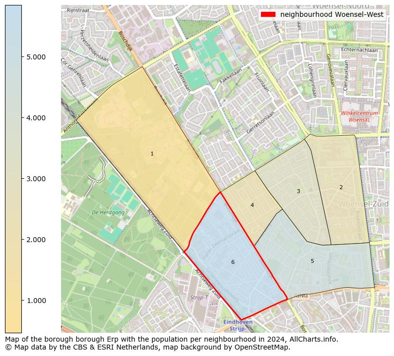 Image of the neighbourhood Woensel-West at the map. This image is used as introduction to this page. This page shows a lot of information about the population in the neighbourhood Woensel-West (such as the distribution by age groups of the residents, the composition of households, whether inhabitants are natives or Dutch with an immigration background, data about the houses (numbers, types, price development, use, type of property, ...) and more (car ownership, energy consumption, ...) based on open data from the Dutch Central Bureau of Statistics and various other sources!