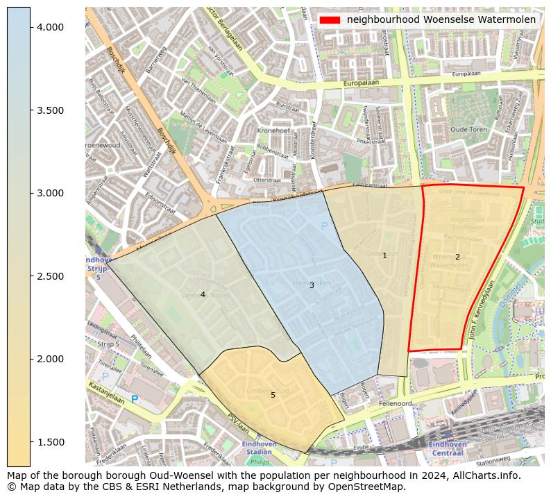 Image of the neighbourhood Woenselse Watermolen at the map. This image is used as introduction to this page. This page shows a lot of information about the population in the neighbourhood Woenselse Watermolen (such as the distribution by age groups of the residents, the composition of households, whether inhabitants are natives or Dutch with an immigration background, data about the houses (numbers, types, price development, use, type of property, ...) and more (car ownership, energy consumption, ...) based on open data from the Dutch Central Bureau of Statistics and various other sources!
