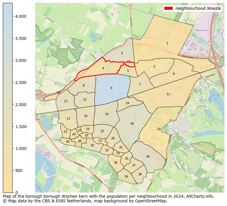 Image of the neighbourhood Woezik at the map. This image is used as introduction to this page. This page shows a lot of information about the population in the neighbourhood Woezik (such as the distribution by age groups of the residents, the composition of households, whether inhabitants are natives or Dutch with an immigration background, data about the houses (numbers, types, price development, use, type of property, ...) and more (car ownership, energy consumption, ...) based on open data from the Dutch Central Bureau of Statistics and various other sources!