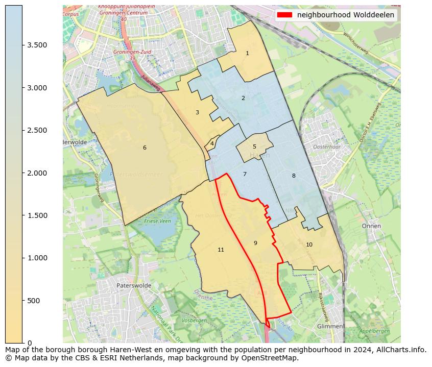 Image of the neighbourhood Wolddeelen at the map. This image is used as introduction to this page. This page shows a lot of information about the population in the neighbourhood Wolddeelen (such as the distribution by age groups of the residents, the composition of households, whether inhabitants are natives or Dutch with an immigration background, data about the houses (numbers, types, price development, use, type of property, ...) and more (car ownership, energy consumption, ...) based on open data from the Dutch Central Bureau of Statistics and various other sources!