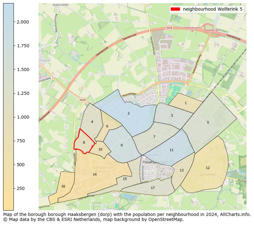 Image of the neighbourhood Wolferink 5 at the map. This image is used as introduction to this page. This page shows a lot of information about the population in the neighbourhood Wolferink 5 (such as the distribution by age groups of the residents, the composition of households, whether inhabitants are natives or Dutch with an immigration background, data about the houses (numbers, types, price development, use, type of property, ...) and more (car ownership, energy consumption, ...) based on open data from the Dutch Central Bureau of Statistics and various other sources!