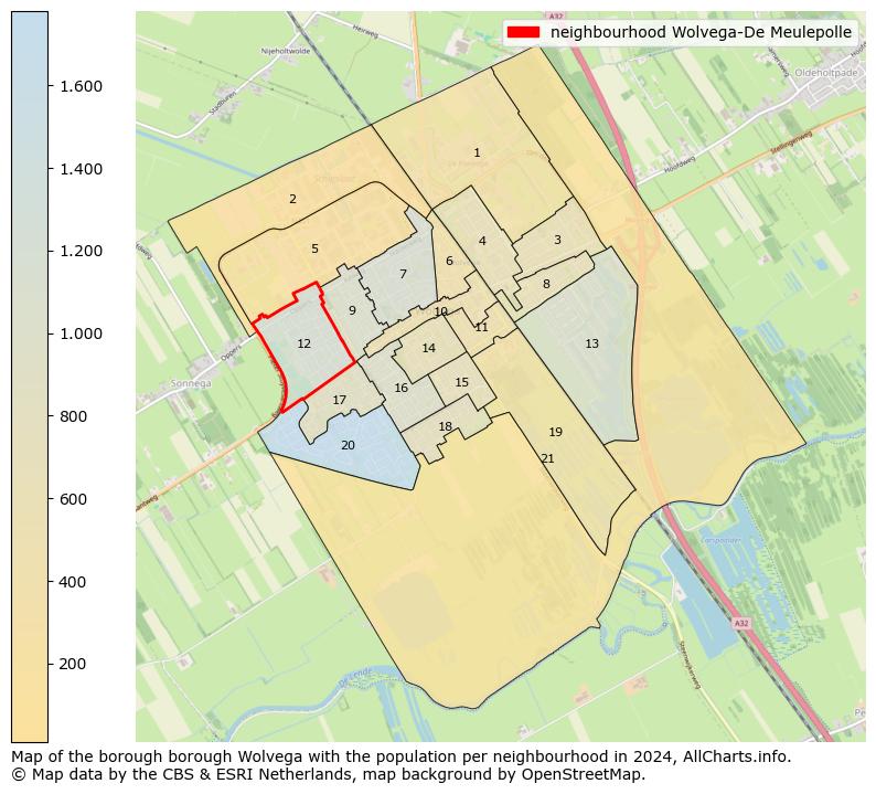 Image of the neighbourhood Wolvega-De Meulepolle at the map. This image is used as introduction to this page. This page shows a lot of information about the population in the neighbourhood Wolvega-De Meulepolle (such as the distribution by age groups of the residents, the composition of households, whether inhabitants are natives or Dutch with an immigration background, data about the houses (numbers, types, price development, use, type of property, ...) and more (car ownership, energy consumption, ...) based on open data from the Dutch Central Bureau of Statistics and various other sources!