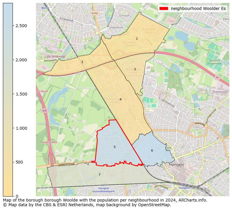 Image of the neighbourhood Woolder Es at the map. This image is used as introduction to this page. This page shows a lot of information about the population in the neighbourhood Woolder Es (such as the distribution by age groups of the residents, the composition of households, whether inhabitants are natives or Dutch with an immigration background, data about the houses (numbers, types, price development, use, type of property, ...) and more (car ownership, energy consumption, ...) based on open data from the Dutch Central Bureau of Statistics and various other sources!