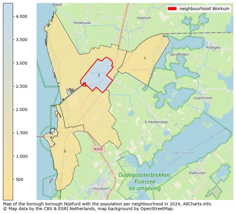 Image of the neighbourhood Workum at the map. This image is used as introduction to this page. This page shows a lot of information about the population in the neighbourhood Workum (such as the distribution by age groups of the residents, the composition of households, whether inhabitants are natives or Dutch with an immigration background, data about the houses (numbers, types, price development, use, type of property, ...) and more (car ownership, energy consumption, ...) based on open data from the Dutch Central Bureau of Statistics and various other sources!