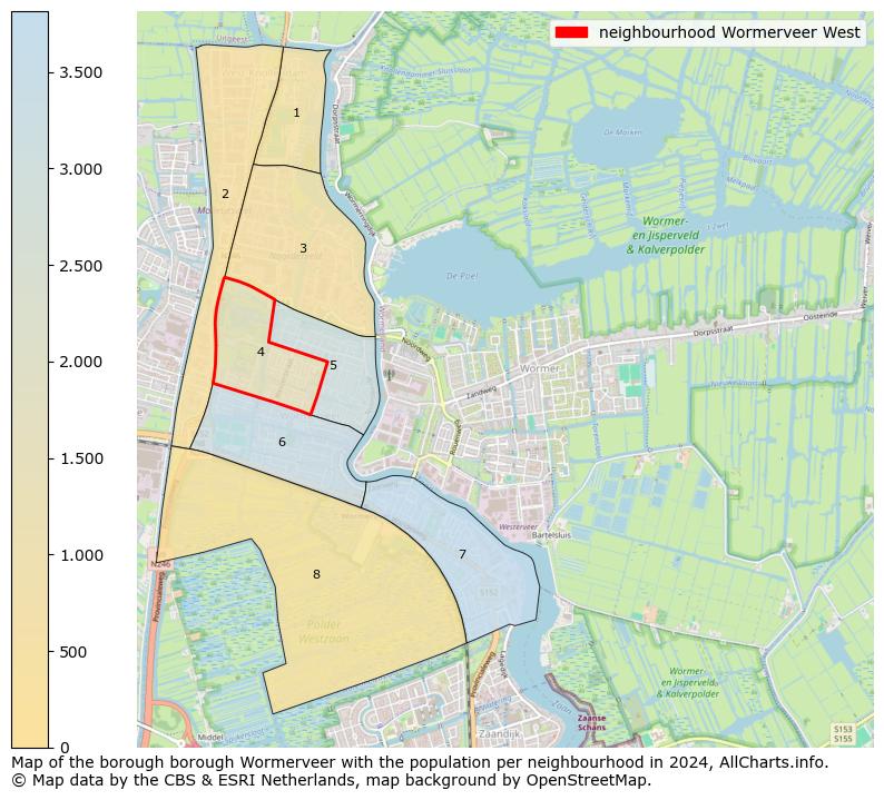 Image of the neighbourhood Wormerveer West at the map. This image is used as introduction to this page. This page shows a lot of information about the population in the neighbourhood Wormerveer West (such as the distribution by age groups of the residents, the composition of households, whether inhabitants are natives or Dutch with an immigration background, data about the houses (numbers, types, price development, use, type of property, ...) and more (car ownership, energy consumption, ...) based on open data from the Dutch Central Bureau of Statistics and various other sources!