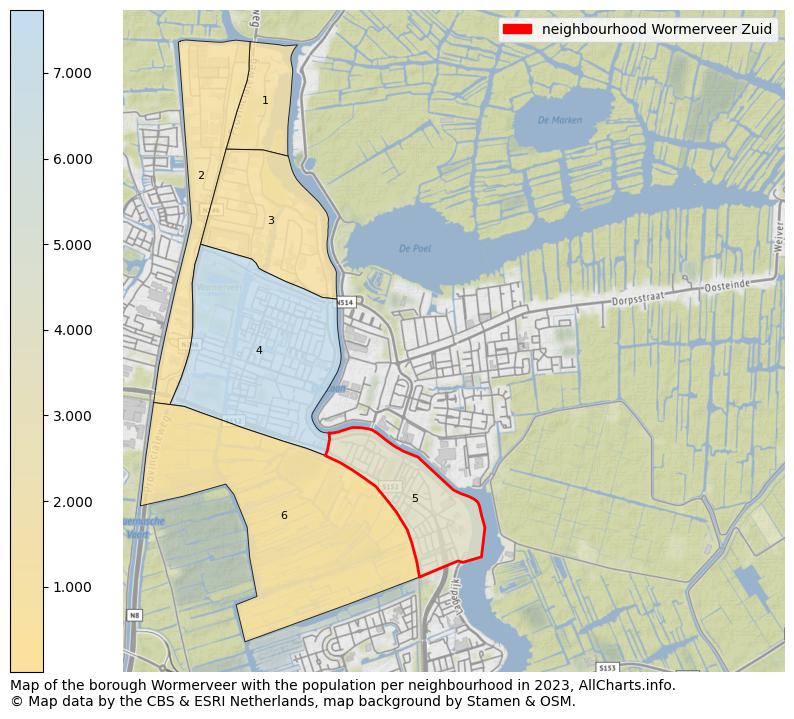 Map of the borough Wormerveer with the population per neighbourhood in 2023. This page shows a lot of information about residents (such as the distribution by age groups, family composition, gender, native or Dutch with an immigration background, ...), homes (numbers, types, price development, use, type of property, ...) and more (car ownership, energy consumption, ...) based on open data from the Dutch Central Bureau of Statistics and various other sources!