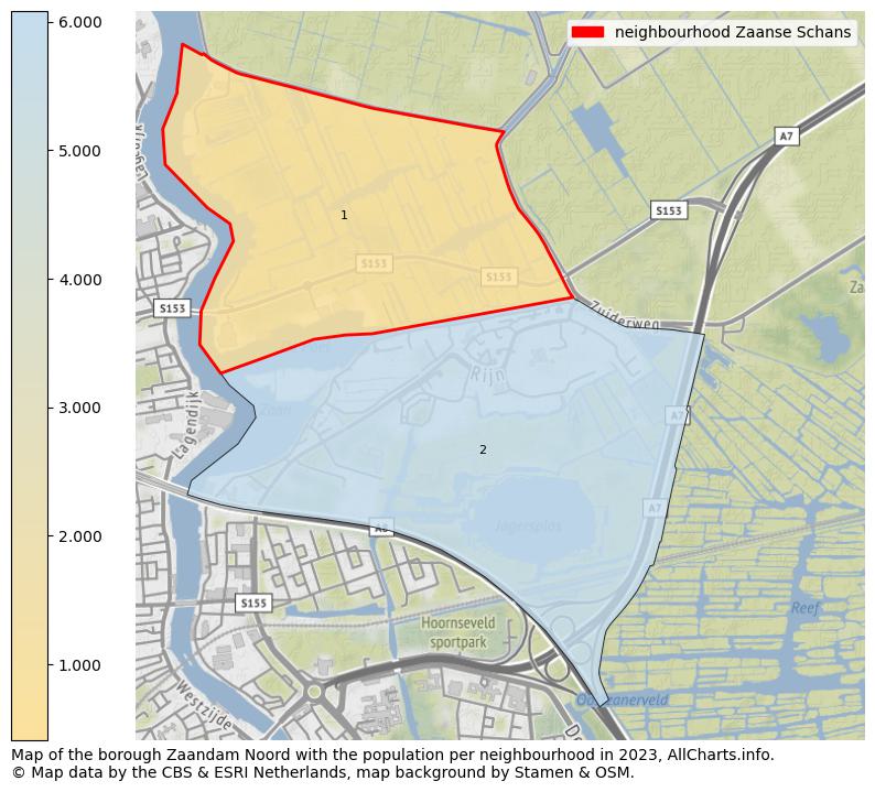 Map of the borough Zaandam Noord with the population per neighbourhood in 2023. This page shows a lot of information about residents (such as the distribution by age groups, family composition, gender, native or Dutch with an immigration background, ...), homes (numbers, types, price development, use, type of property, ...) and more (car ownership, energy consumption, ...) based on open data from the Dutch Central Bureau of Statistics and various other sources!