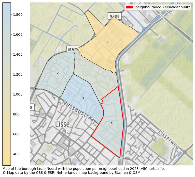Map of the borough Lisse Noord with the population per neighbourhood in 2023. This page shows a lot of information about residents (such as the distribution by age groups, family composition, gender, native or Dutch with an immigration background, ...), homes (numbers, types, price development, use, type of property, ...) and more (car ownership, energy consumption, ...) based on open data from the Dutch Central Bureau of Statistics and various other sources!