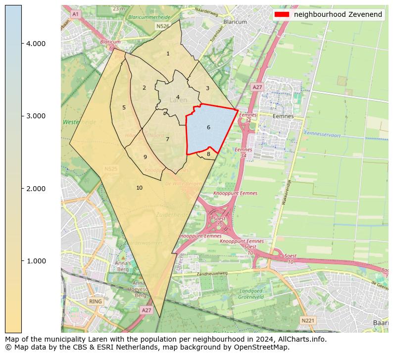 Image of the neighbourhood Zevenend at the map. This image is used as introduction to this page. This page shows a lot of information about the population in the neighbourhood Zevenend (such as the distribution by age groups of the residents, the composition of households, whether inhabitants are natives or Dutch with an immigration background, data about the houses (numbers, types, price development, use, type of property, ...) and more (car ownership, energy consumption, ...) based on open data from the Dutch Central Bureau of Statistics and various other sources!