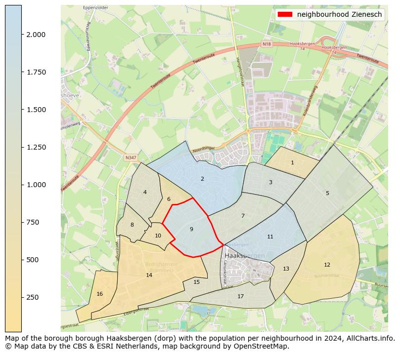 Image of the neighbourhood Zienesch at the map. This image is used as introduction to this page. This page shows a lot of information about the population in the neighbourhood Zienesch (such as the distribution by age groups of the residents, the composition of households, whether inhabitants are natives or Dutch with an immigration background, data about the houses (numbers, types, price development, use, type of property, ...) and more (car ownership, energy consumption, ...) based on open data from the Dutch Central Bureau of Statistics and various other sources!