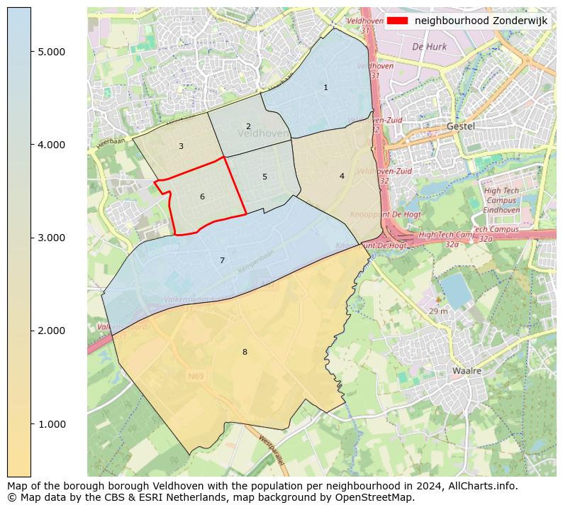 Image of the neighbourhood Zonderwijk at the map. This image is used as introduction to this page. This page shows a lot of information about the population in the neighbourhood Zonderwijk (such as the distribution by age groups of the residents, the composition of households, whether inhabitants are natives or Dutch with an immigration background, data about the houses (numbers, types, price development, use, type of property, ...) and more (car ownership, energy consumption, ...) based on open data from the Dutch Central Bureau of Statistics and various other sources!