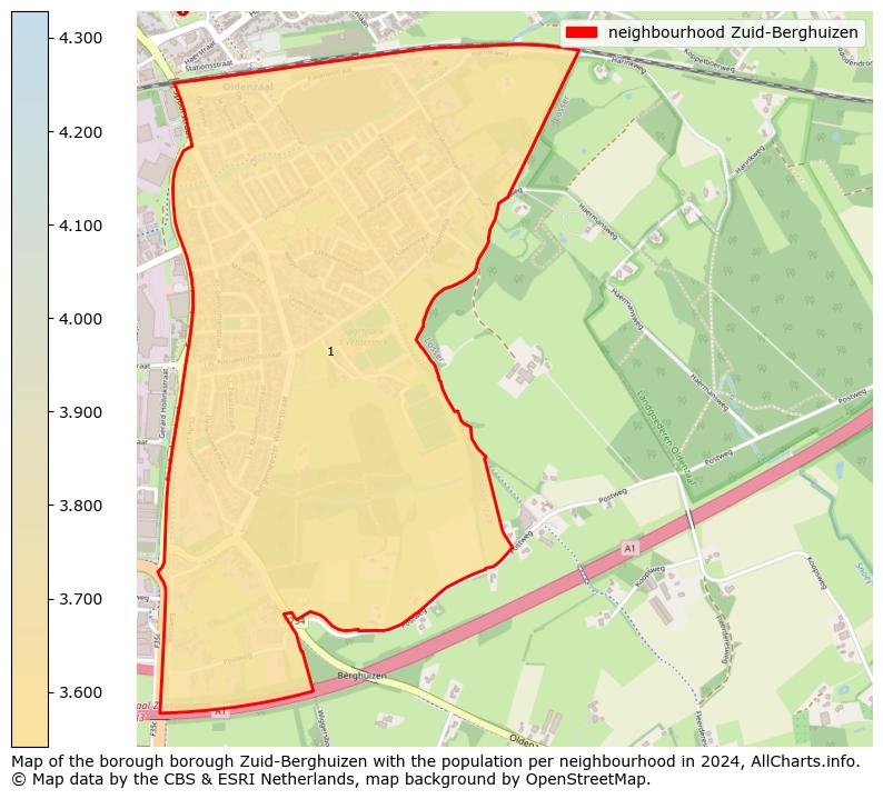 Image of the neighbourhood Zuid-Berghuizen at the map. This image is used as introduction to this page. This page shows a lot of information about the population in the neighbourhood Zuid-Berghuizen (such as the distribution by age groups of the residents, the composition of households, whether inhabitants are natives or Dutch with an immigration background, data about the houses (numbers, types, price development, use, type of property, ...) and more (car ownership, energy consumption, ...) based on open data from the Dutch Central Bureau of Statistics and various other sources!