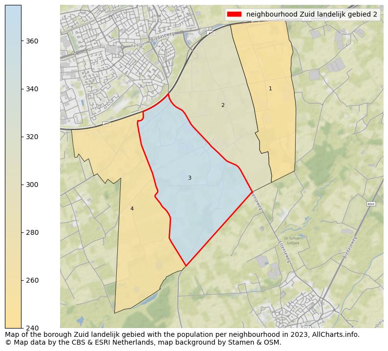 Map of the borough Zuid landelijk gebied with the population per neighbourhood in 2023. This page shows a lot of information about residents (such as the distribution by age groups, family composition, gender, native or Dutch with an immigration background, ...), homes (numbers, types, price development, use, type of property, ...) and more (car ownership, energy consumption, ...) based on open data from the Dutch Central Bureau of Statistics and various other sources!