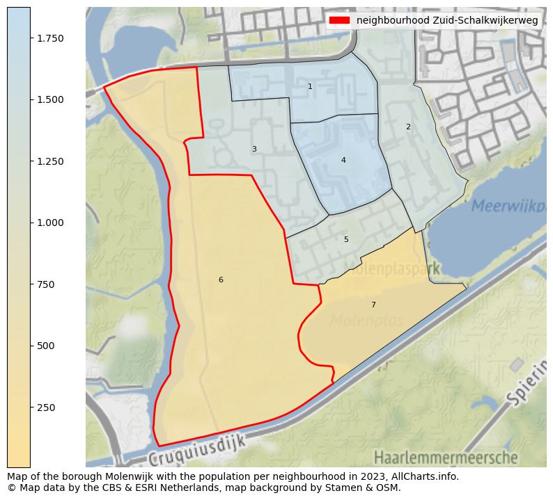 Map of the borough Molenwijk with the population per neighbourhood in 2023. This page shows a lot of information about residents (such as the distribution by age groups, family composition, gender, native or Dutch with an immigration background, ...), homes (numbers, types, price development, use, type of property, ...) and more (car ownership, energy consumption, ...) based on open data from the Dutch Central Bureau of Statistics and various other sources!