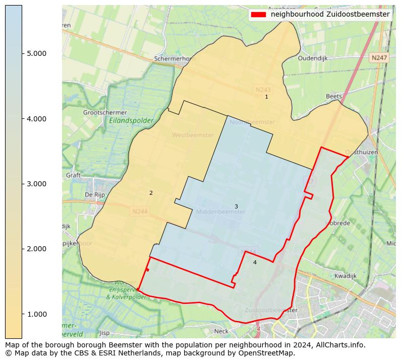 Image of the neighbourhood Zuidoostbeemster at the map. This image is used as introduction to this page. This page shows a lot of information about the population in the neighbourhood Zuidoostbeemster (such as the distribution by age groups of the residents, the composition of households, whether inhabitants are natives or Dutch with an immigration background, data about the houses (numbers, types, price development, use, type of property, ...) and more (car ownership, energy consumption, ...) based on open data from the Dutch Central Bureau of Statistics and various other sources!