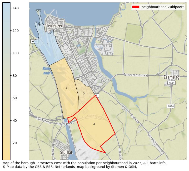 Map of the borough Terneuzen West with the population per neighbourhood in 2023. This page shows a lot of information about residents (such as the distribution by age groups, family composition, gender, native or Dutch with an immigration background, ...), homes (numbers, types, price development, use, type of property, ...) and more (car ownership, energy consumption, ...) based on open data from the Dutch Central Bureau of Statistics and various other sources!