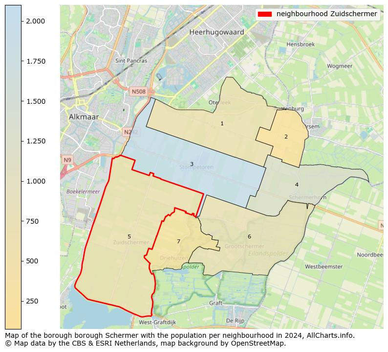 Image of the neighbourhood Zuidschermer at the map. This image is used as introduction to this page. This page shows a lot of information about the population in the neighbourhood Zuidschermer (such as the distribution by age groups of the residents, the composition of households, whether inhabitants are natives or Dutch with an immigration background, data about the houses (numbers, types, price development, use, type of property, ...) and more (car ownership, energy consumption, ...) based on open data from the Dutch Central Bureau of Statistics and various other sources!