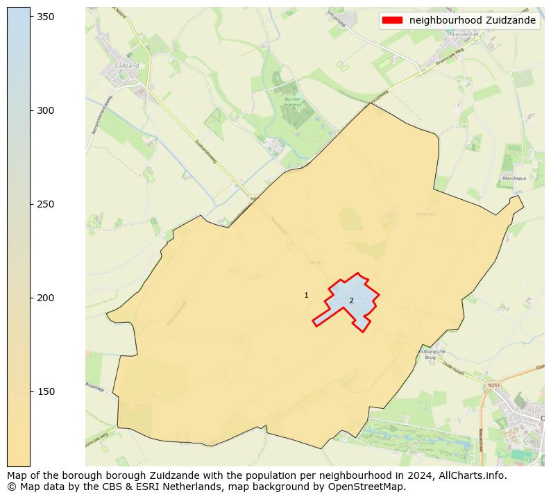 Image of the neighbourhood Zuidzande at the map. This image is used as introduction to this page. This page shows a lot of information about the population in the neighbourhood Zuidzande (such as the distribution by age groups of the residents, the composition of households, whether inhabitants are natives or Dutch with an immigration background, data about the houses (numbers, types, price development, use, type of property, ...) and more (car ownership, energy consumption, ...) based on open data from the Dutch Central Bureau of Statistics and various other sources!