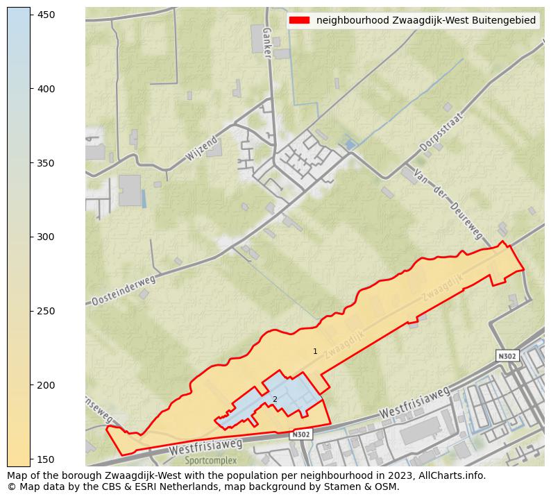Map of the borough Zwaagdijk-West with the population per neighbourhood in 2023. This page shows a lot of information about residents (such as the distribution by age groups, family composition, gender, native or Dutch with an immigration background, ...), homes (numbers, types, price development, use, type of property, ...) and more (car ownership, energy consumption, ...) based on open data from the Dutch Central Bureau of Statistics and various other sources!
