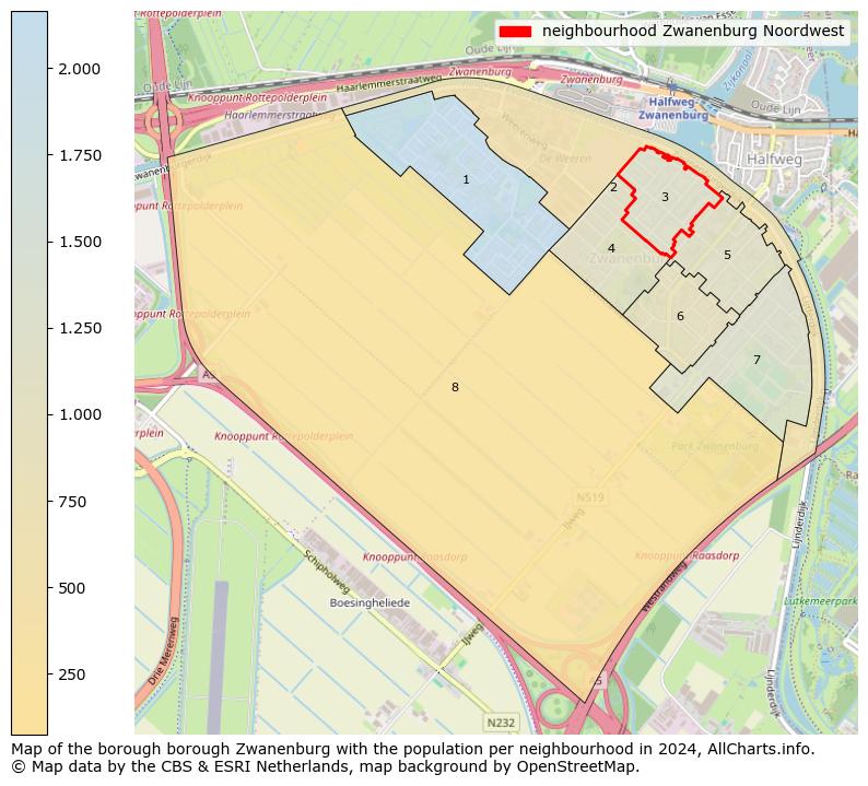 Image of the neighbourhood Zwanenburg Noordwest at the map. This image is used as introduction to this page. This page shows a lot of information about the population in the neighbourhood Zwanenburg Noordwest (such as the distribution by age groups of the residents, the composition of households, whether inhabitants are natives or Dutch with an immigration background, data about the houses (numbers, types, price development, use, type of property, ...) and more (car ownership, energy consumption, ...) based on open data from the Dutch Central Bureau of Statistics and various other sources!