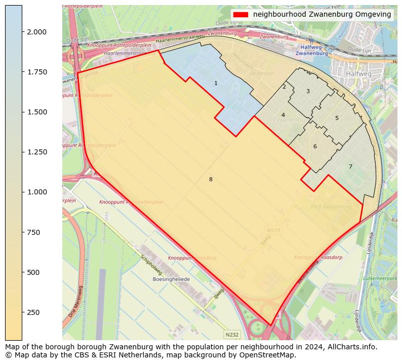 Image of the neighbourhood Zwanenburg Omgeving at the map. This image is used as introduction to this page. This page shows a lot of information about the population in the neighbourhood Zwanenburg Omgeving (such as the distribution by age groups of the residents, the composition of households, whether inhabitants are natives or Dutch with an immigration background, data about the houses (numbers, types, price development, use, type of property, ...) and more (car ownership, energy consumption, ...) based on open data from the Dutch Central Bureau of Statistics and various other sources!