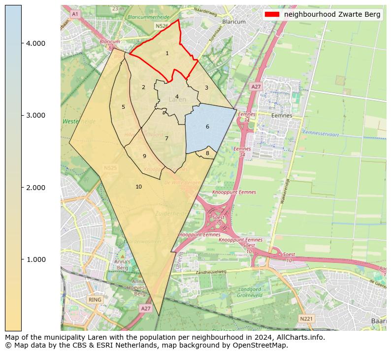 Image of the neighbourhood Zwarte Berg at the map. This image is used as introduction to this page. This page shows a lot of information about the population in the neighbourhood Zwarte Berg (such as the distribution by age groups of the residents, the composition of households, whether inhabitants are natives or Dutch with an immigration background, data about the houses (numbers, types, price development, use, type of property, ...) and more (car ownership, energy consumption, ...) based on open data from the Dutch Central Bureau of Statistics and various other sources!