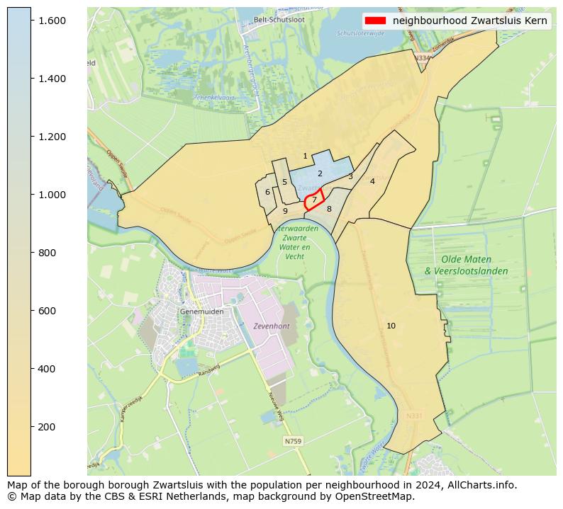 Image of the neighbourhood Zwartsluis Kern at the map. This image is used as introduction to this page. This page shows a lot of information about the population in the neighbourhood Zwartsluis Kern (such as the distribution by age groups of the residents, the composition of households, whether inhabitants are natives or Dutch with an immigration background, data about the houses (numbers, types, price development, use, type of property, ...) and more (car ownership, energy consumption, ...) based on open data from the Dutch Central Bureau of Statistics and various other sources!